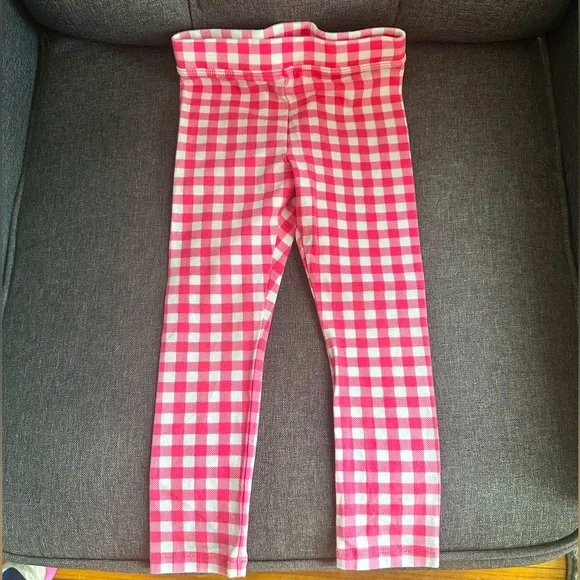 EUC Jcrew Crewcuts pink gingham leggings - Picture 2 of 4